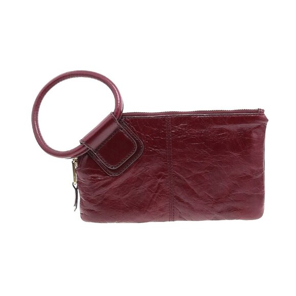 NWT Hobo Sable in Merlot Leather O-Ring Wristlet Clutch Purse - Picture 1 of 6